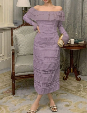 Rochie medie Dazy, mov