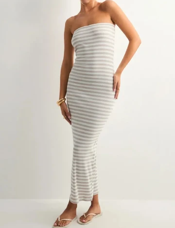 Rochie lunga Vero Moda, alb/bej