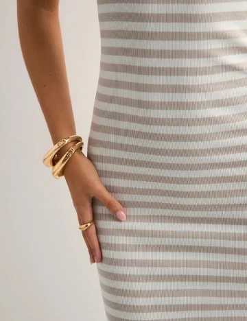 Rochie lunga Vero Moda, alb/bej