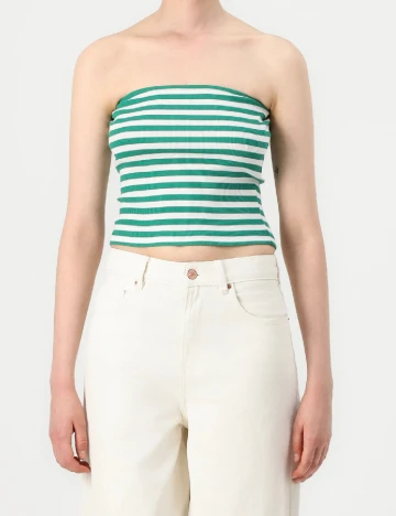 Top Vero Moda, alb/verde
