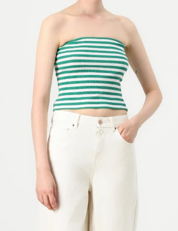 Top Vero Moda, alb/verde
