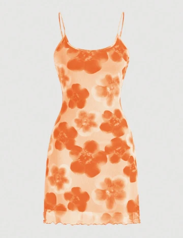 Rochie scurta SHEIN, portocaliu