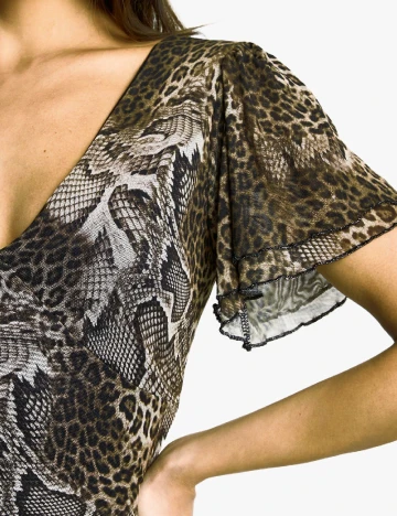 Rochie scurta Boohoo, animal print