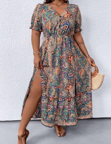 
						Rochie lunga SHEIN CURVE, mix culori