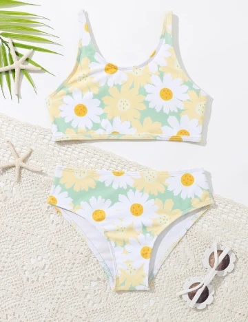 Costum de baie Shein Kids, floral print