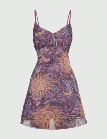 Rochie scurta Romwe, mov Mov