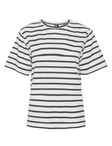 Tricou Pieces, ecru/negru