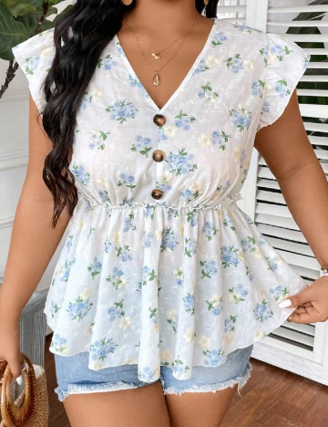 Bluza SHEIN CURVE, alb