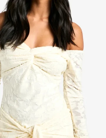Rochie scurta Boohoo, crem Crem