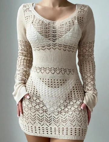 Rochie de plaja SHEIN, crem
