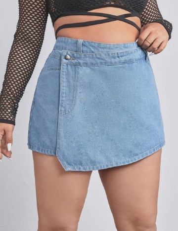 Fusta pantalon SHEIN CURVE, albastru