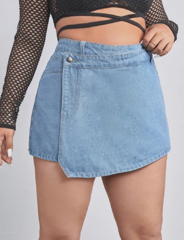 Fusta pantalon SHEIN CURVE, albastru