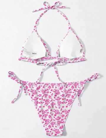 Costum de baie SHEIN, alb/roz