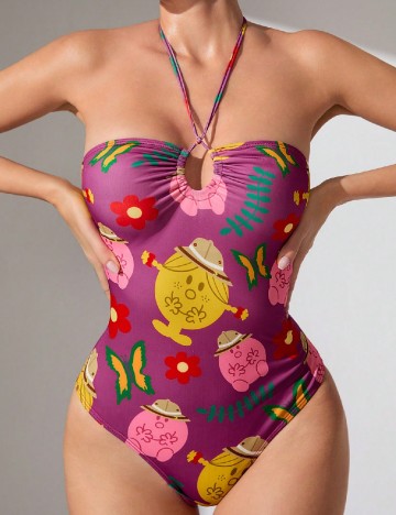 
						Costum de baie SHEIN, mov