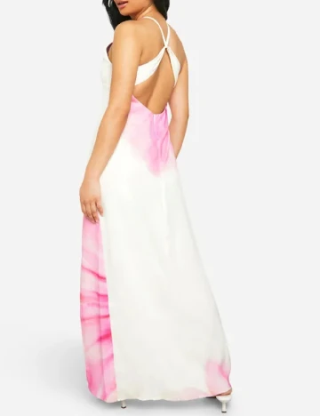 Rochie lunga Boohoo, crem/roz