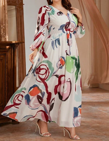 Rochie lunga SHEIN CURVE, ecru