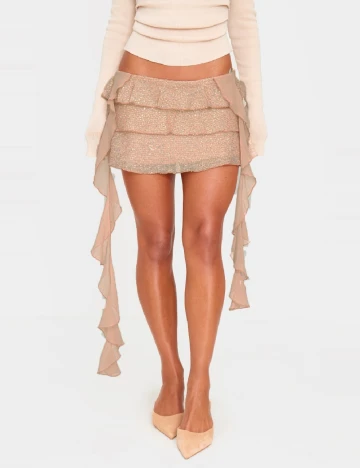 Fusta PRETTYLITTLETHING, crem Crem