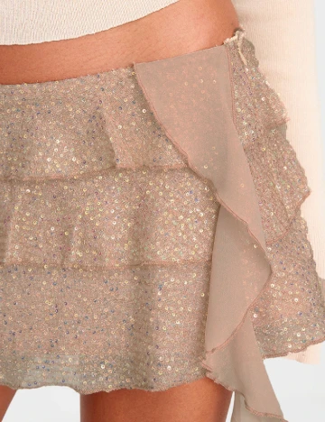 Fusta PRETTYLITTLETHING, crem Crem