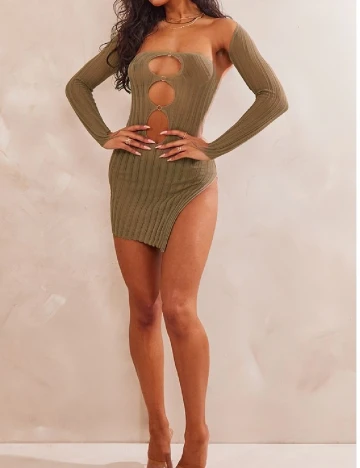 Rochie scurta PRETTYLITTLETHING, kaki