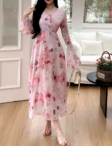 Rochie medie Dazy, roz Roz
