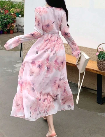 Rochie medie Dazy, roz Roz