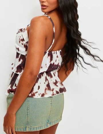 Top PRETTYLITTLETHING, alb/maro