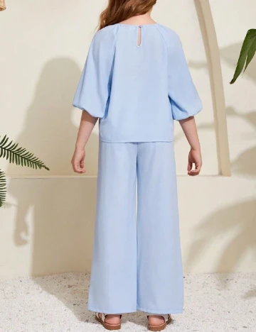 Compleu Shein Kids, bleu Albastru