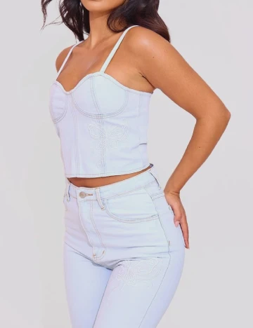 Top PRETTYLITTLETHING, bleu Albastru