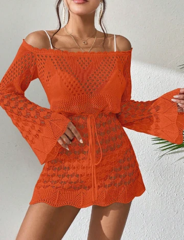 Rochie de plaja SHEIN, portocaliu