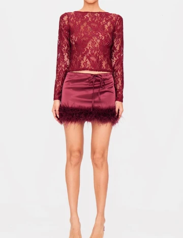 Bluza PRETTYLITTLETHING, visiniu Rosu