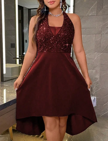 Rochie scurta SHEIN CURVE, visiniu Rosu
