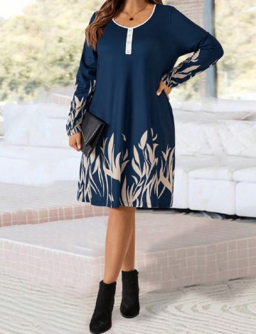 Rochie scurta Emery Rose Curve, bleumarin