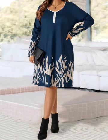 Rochie scurta Emery Rose Curve, bleumarin