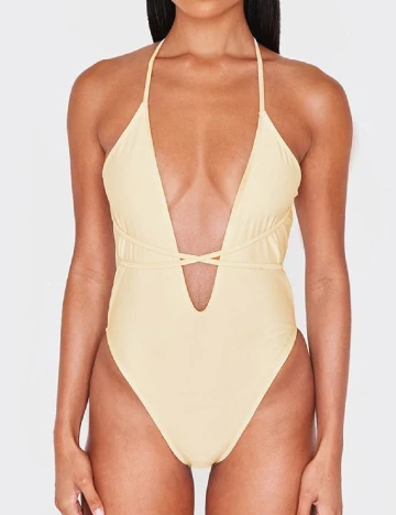 Costum de baie PRETTYLITTLETHING, crem Crem