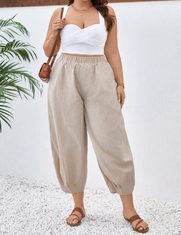 
						Pantaloni SHEIN CURVE, crem