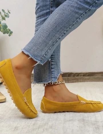Mocasini SHEIN, mustar Galben