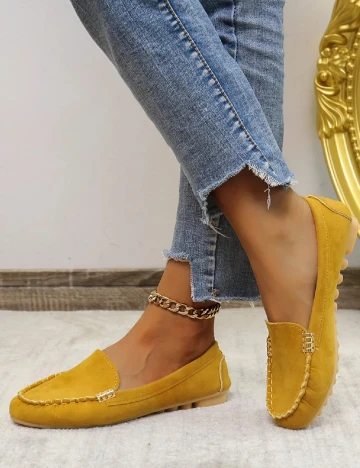 Mocasini SHEIN, mustar Galben