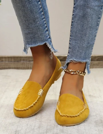 Mocasini SHEIN, mustar Galben
