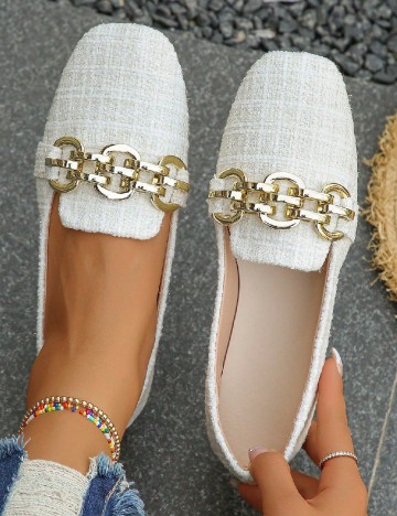 
						Mocasini SHEIN, ecru