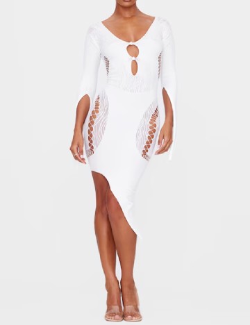 
						Rochie scurta PRETTYLITTLETHING, alb