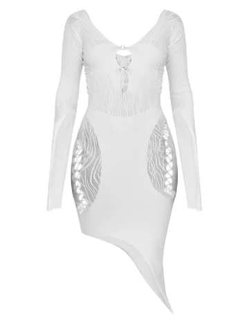 Rochie scurta PRETTYLITTLETHING, alb