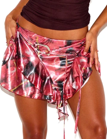 Fusta PRETTYLITTLETHING, rosu Rosu