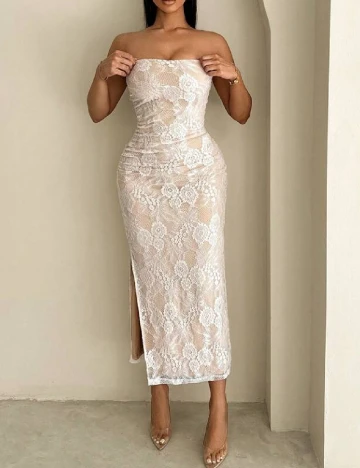 Rochie medie SHEIN, crem/alb