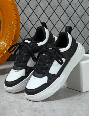 Adidasi Shein Kids, alb/negru Negru