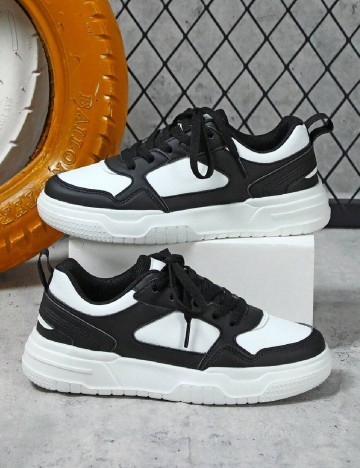 Adidasi Shein Kids, alb/negru