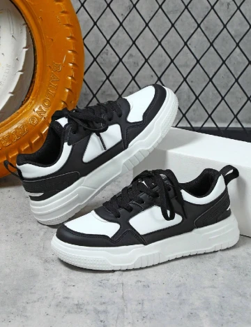 Adidasi Shein Kids, alb/negru Negru