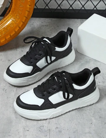 Adidasi Shein Kids, alb/negru Negru