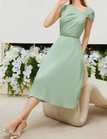 Rochie medie MOTF, verde Verde