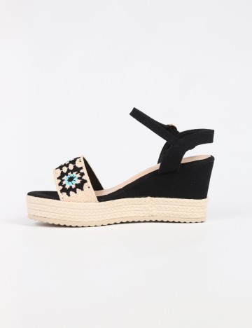 Sandale SHEIN, negru/crem