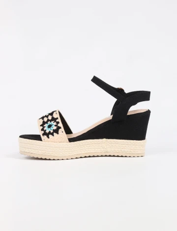 Sandale SHEIN, negru/crem